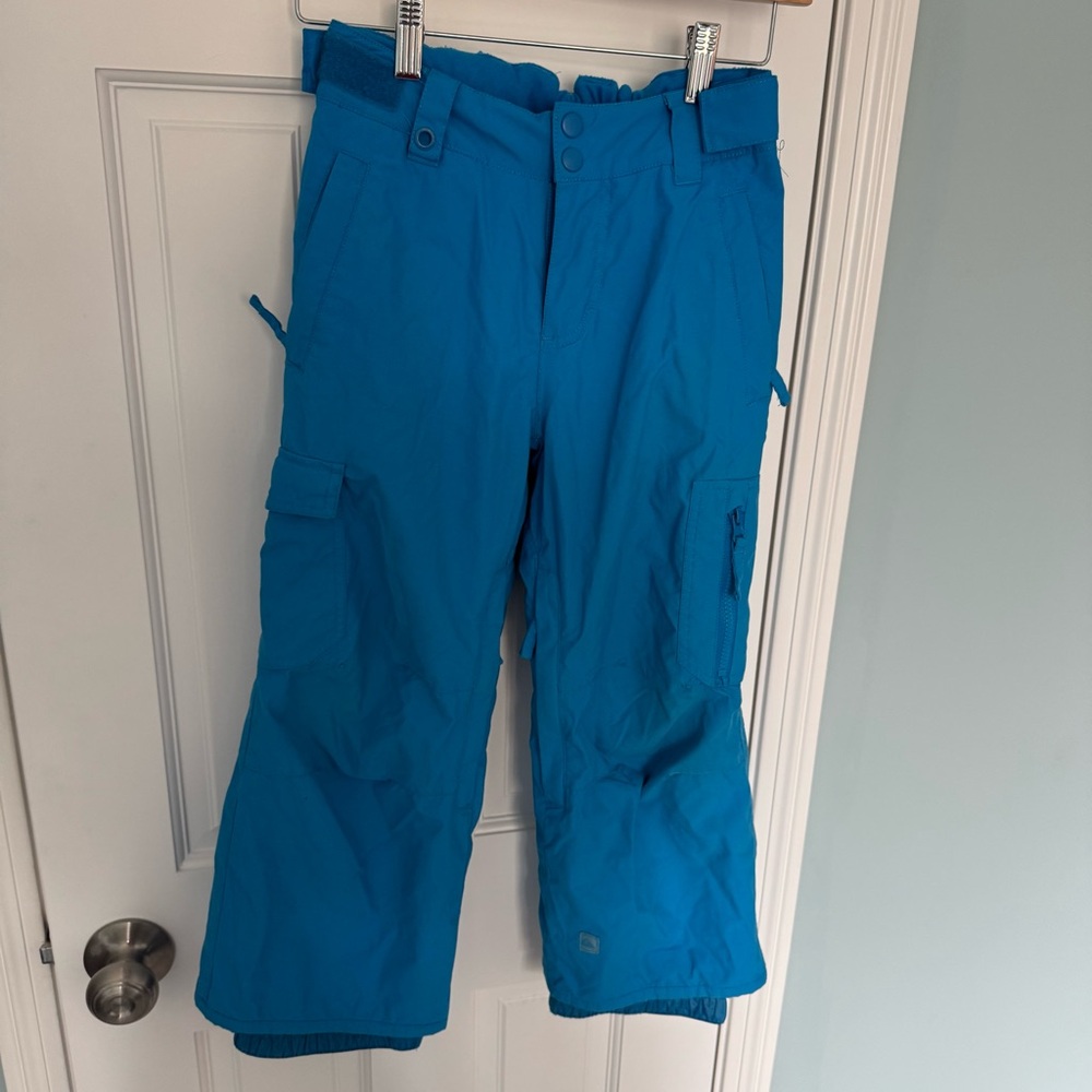 Quiksilver Vibrant Blue snow pants boys ski snowboarding utility cargo size 8 M